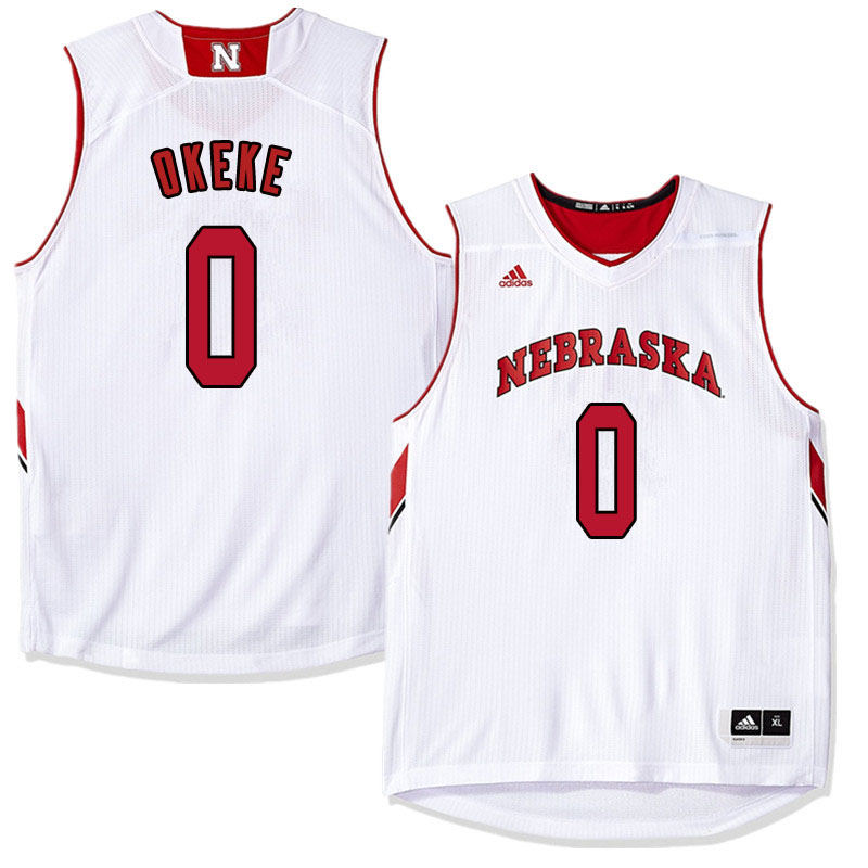 Men Nebraska Cornhuskers #0 Duby Okeke College Basketball Jersyes Sale-White - Click Image to Close